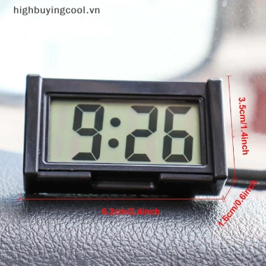 Đồng hồ kỹ thuật số ô tô HCVN, bảng điều khiển tự dính LCD ngày giờ - 71.060₫