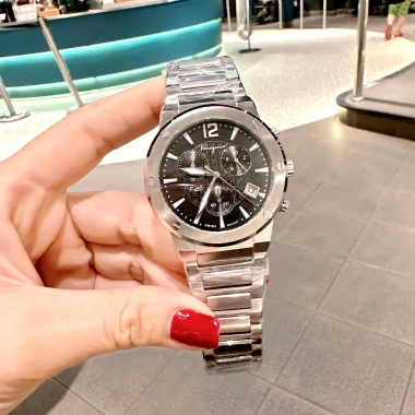 Đồng hồ nam Ferragamo F-80 42mm Swiss Quartz, dây thép không gỉ, tặng hộp đẹp - 3.2tr