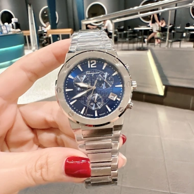 Đồng hồ nam Ferragamo F-80 42mm Swiss Quartz, dây thép không gỉ, tặng hộp đẹp - 3.2tr