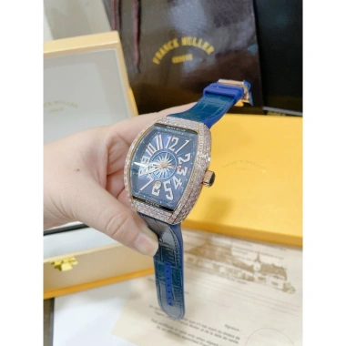 Đồng Hồ nam Franck Muller Yachting v45 44mm máy ETA đá CZ baguette - Tặng hộp
