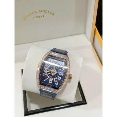 Đồng Hồ nam Franck Muller Yachting v45 44mm máy ETA đá CZ baguette - Tặng hộp