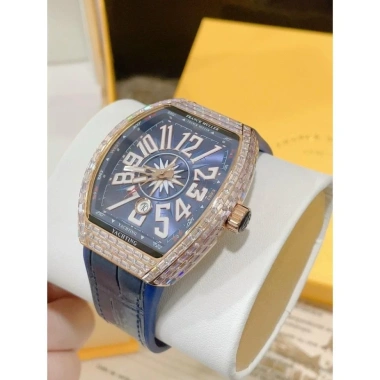 Đồng Hồ nam Franck Muller Yachting v45 44mm máy ETA đá CZ baguette - Tặng hộp