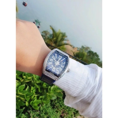 Đồng Hồ nam Franck Muller Yachting v45 44mm máy ETA đá CZ baguette - Tặng hộp