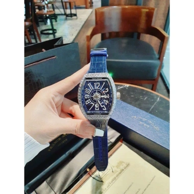 Đồng Hồ nam Franck Muller Yachting v45 44mm máy ETA đá CZ baguette - Tặng hộp