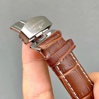 Đồng hồ nam Longines sapphire L262 38mm vạch giờ, dây da, máy cơ Nhật - 2.849.000₫