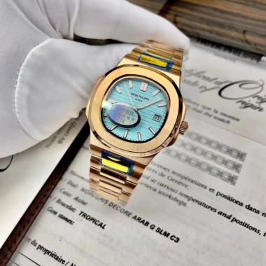 Đồng hồ nam Patek Philipp PA51 40mm xanh tifani viền trơn máy cơ automatic Nhật - chỉ 3.749.000₫