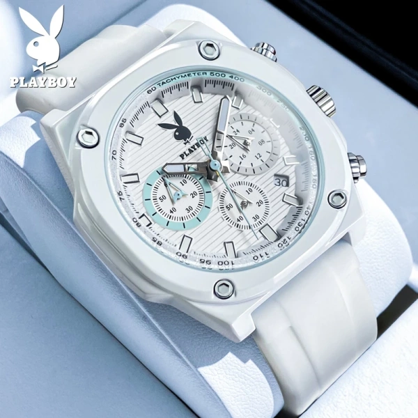 Hình ảnh sản phẩm Đồng hồ nam PLAYBOY 3.060 chính hãng Dạ quang, chống nước, lịch đa chức năng, giảm còn 786.500₫