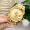 Đồng hồ nam Rolex Automatic 2 lịch viền băm mặt vàng 40mm - Giá chỉ 2,55 triệu