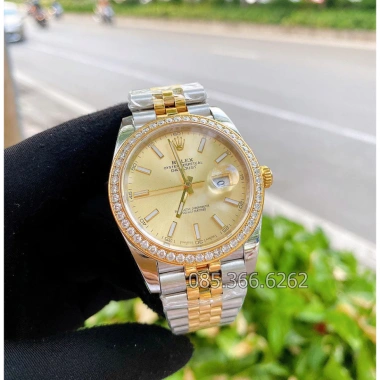 Đồng hồ nam Rolex cơ Automatic mặt vàng dạ quang viền đá 41-40mm - Tặng hộp đẹp, giảm 17% 4 Đồng hồ nam Rolex cơ Automatic mặt vàng dạ quang viền đá 41-40mm - Tặng hộp đẹp, giảm 17% 4