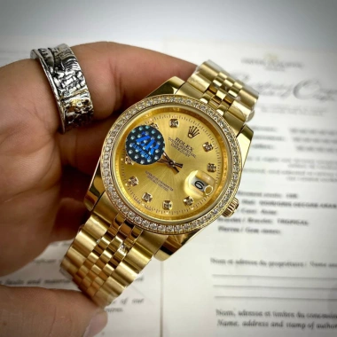 Đồng Hồ Nam RoLex Datejust Sapphire R022 36-40mm Mặt Vàng, Máy Pin Nhật, Tặng Hộp Đẹp 1,85tr