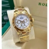 Đồng hồ Nam RoLex Datona 40mm mặt trắng viền vàng dây thép - Giá 2.55tr 2