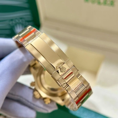 Đồng hồ Nam RoLex Datona 40mm mặt trắng viền vàng dây thép - Giá 2.55tr