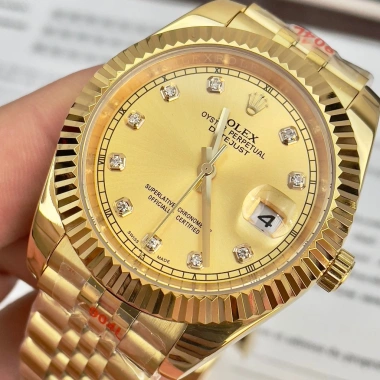 Đồng Hồ Nam RoLex Sapphire RA22A 36/41mm Mặt Vàng Dây Vàng Automatic Nhật Giảm Giá