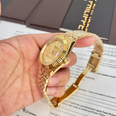 Đồng Hồ Nam RoLex Sapphire RA22A 36/41mm Mặt Vàng Dây Vàng Automatic Nhật Giảm Giá