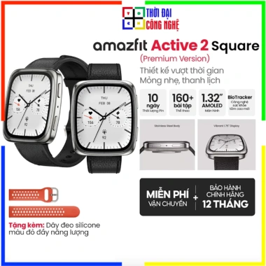 Đồng hồ thông minh Amazfit Active 2 Square Premium AMOLED 1.75 inch - Bảo hành 12 tháng, Đổi 1-1 15 ngày, Giá 2.825.000 VNĐ