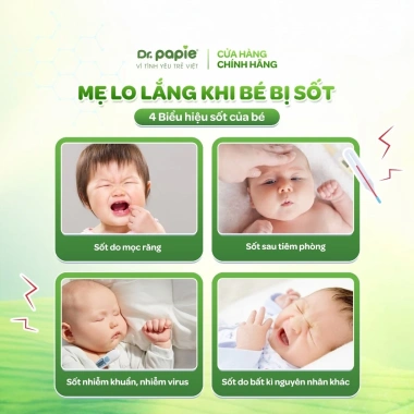 Dr.Papie 0+ hạ sốt vật lý, ngăn ngừa co giật bé sơ sinh 25 khăn/hộp 153.000đ 5