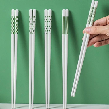Đũa Sushi Gốm 5 Đôi Họa Tiết Hình Học Chống Bỏng-Phong Cách Ins, Giá Ưu Đãi 147k