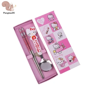 Đũa Thìa Nĩa Thép Không Gỉ Anime - Bộ Đồ Ăn Di Động COD Giá Ưu Đãi 42.300₫