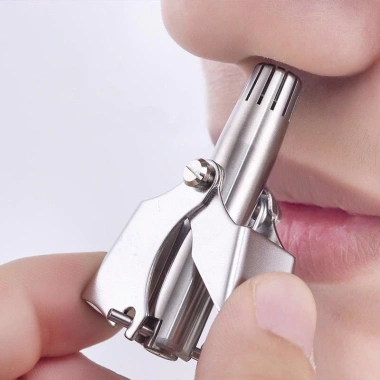 Dụng cụ cắt tỉa lông mũi thép không gỉ lưỡi sắc bén, an toàn, kèm cọ