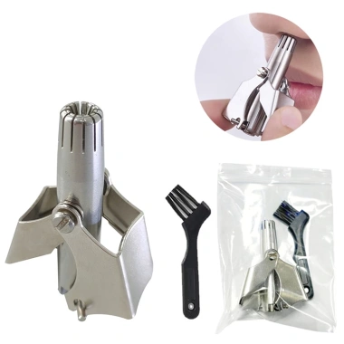 Dụng cụ cắt tỉa lông mũi thép không gỉ lưỡi sắc bén, an toàn, kèm cọ