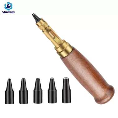 Dụng cụ đục lỗ tự động 6 đầu cắt yên tĩnh, tay cầm gỗ - Thủ công chuyên nghiệp 143k