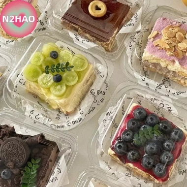 Dụng cụ nướng bánh N2HAO 10/50 cái Vỏ sò nhựa Bento, hộp bánh V2, tiện đóng gói 3