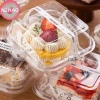 Dụng cụ nướng bánh N2HAO 10/50 cái Vỏ sò nhựa Bento, hộp bánh V2, tiện đóng gói 4