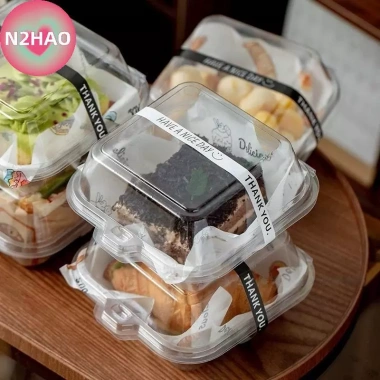 Dụng cụ nướng bánh N2HAO 10/50 cái Vỏ sò nhựa Bento, hộp bánh V2, tiện đóng gói 6