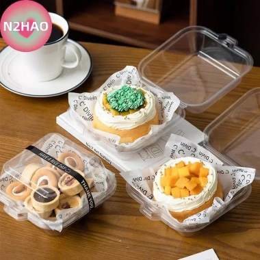 Dụng cụ nướng bánh N2HAO 10/50 cái Vỏ sò nhựa Bento, hộp bánh V2, tiện đóng gói 7
