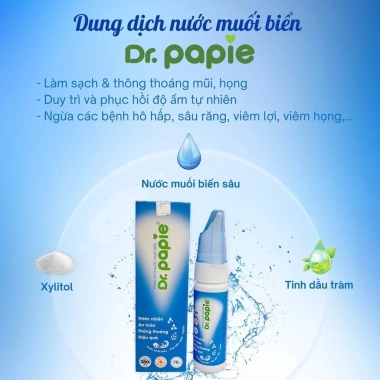Dung dịch xịt mũi muối biển sâu Dr.Papie - Giảm còn 200.000, thông thoáng, không bán quà tặng 2 Dung dịch xịt mũi muối biển sâu Dr.Papie - Giảm còn 200.000, thông thoáng, không bán quà tặng 2
