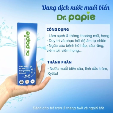 Dung dịch xịt mũi muối biển sâu Dr.Papie - Giảm còn 200.000, thông thoáng, không bán quà tặng