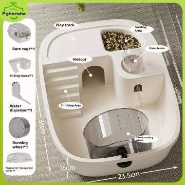 Dung Tích Lớn Hamster Vàng Lồng Biệt Thự 2 Lớp Nền Tảng Ẩn Tổ Sang Trọng cho Thú Cưng Nhỏ 6