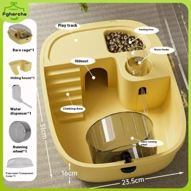 Dung Tích Lớn Hamster Vàng Lồng Biệt Thự 2 Lớp Nền Tảng Ẩn Tổ Sang Trọng cho Thú Cưng Nhỏ 8