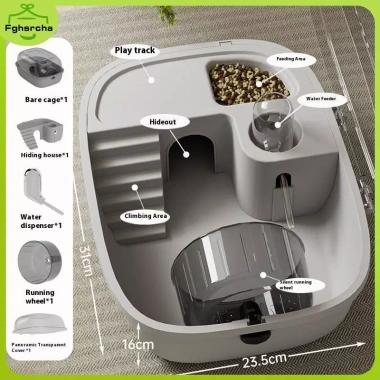 Dung Tích Lớn Hamster Vàng Lồng Biệt Thự 2 Lớp Nền Tảng Ẩn Tổ Sang Trọng cho Thú Cưng Nhỏ 10
