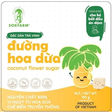 Đường hoa dừa cho bé 160g Sokfarm Organic - Dinh dưỡng tự nhiên, giảm còn 175.000 VND