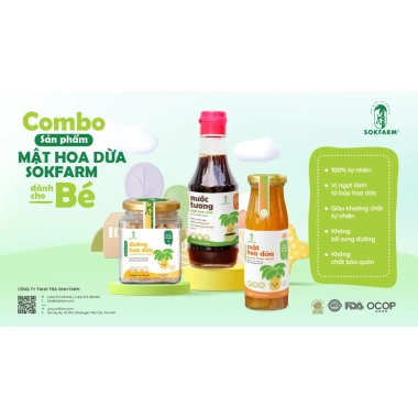 Đường hoa dừa cho bé 160g Sokfarm Organic - Dinh dưỡng tự nhiên, giảm còn 175.000 VND