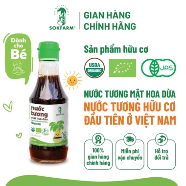 Đường hoa dừa cho bé Sokfarm organic USDA EU JAS, không tinh luyện, ngọt thanh, dễ ăn – chỉ 106.000₫
