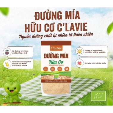 Đường mía hữu cơ CLaVie 450g - Ngọt tự nhiên, không chất bảo quản, giá giảm 46.250₫ 5 Đường mía hữu cơ CLaVie 450g - Ngọt tự nhiên, không chất bảo quản, giá giảm 46.250₫ 5