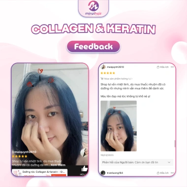 Dưỡng tóc Collagen & Keratin Giữ màu nhuộm, phục hồi hư tổn - Minzihair 55k