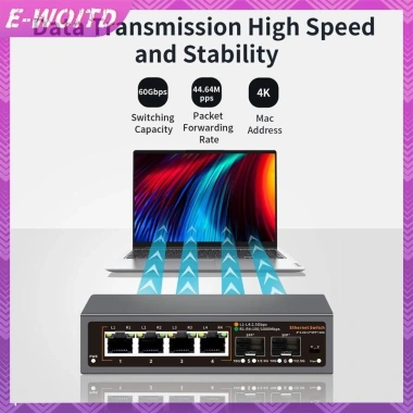 E-WOITD 2.5Gbps Ethernet 4 cổng 2.500Mbps Bộ chuyển đổi mạng 2 cổng 10G Hub Lab chia Internet nhanh giá 681.280đ