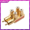 E-WOITD Adapter DIY Mạ Vàng AV Bộ Chia Âm Thanh RCA 1 Nam Đến 2 Nữ F Connector