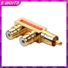 E-WOITD Adapter DIY Mạ Vàng AV Bộ Chia Âm Thanh RCA 1 Nam Đến 2 Nữ F Connector 2