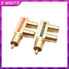 E-WOITD Adapter DIY Mạ Vàng AV Bộ Chia Âm Thanh RCA 1 Nam Đến 2 Nữ F Connector 5