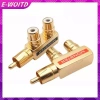 E-WOITD Adapter DIY Mạ Vàng AV Bộ Chia Âm Thanh RCA 1 Nam Đến 2 Nữ F Connector 6