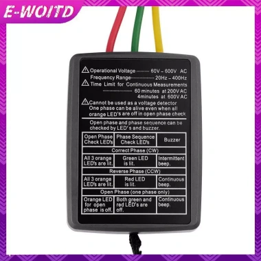 E-WOITD Máy đo pha xoay chiều 3 pha - Chỉ báo kỹ thuật số, kiểm tra sắp xếp pha nhanh, chỉ 305.360₫