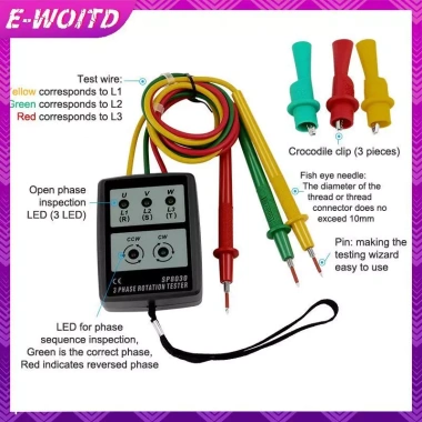 E-WOITD Máy đo pha xoay chiều 3 pha - Chỉ báo kỹ thuật số, kiểm tra sắp xếp pha nhanh, chỉ 305.360₫ 8 E-WOITD Máy đo pha xoay chiều 3 pha - Chỉ báo kỹ thuật số, kiểm tra sắp xếp pha nhanh, chỉ 305.360₫ 8