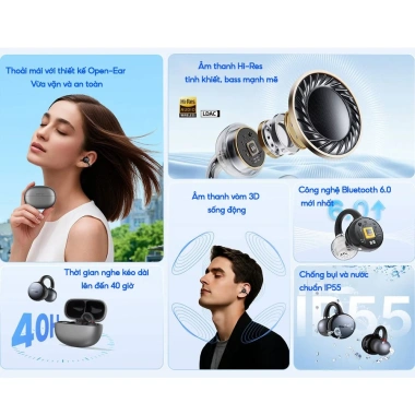 Earfun Clip Tai Nghe Bluetooth Open Ear - Âm Thanh Sắc Nét, Bảo Hành 12 Tháng, Đổi 1 Trong 15 Ngày, Giá 1,433,735₫ 2