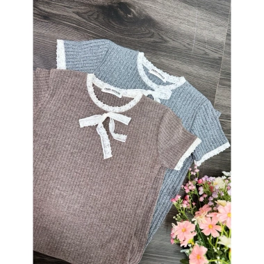 EMRI HOUSE - Đầm thun body dáng dài phối ren cho bé gái