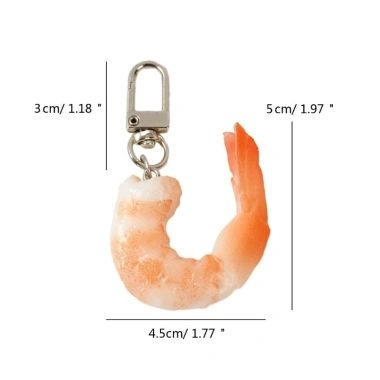 Exhila Thực Tế Tôm Móc Khóa Trang Trí Ngộ Nghĩnh - Móc Chìa Khóa Độc Đáo Treo Charm