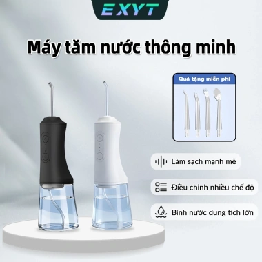 EXYT Máy tăm nước 4 chế độ, 4 đầu bàn chải – Làm sạch sâu, bảo vệ nướu, sạc nhanh